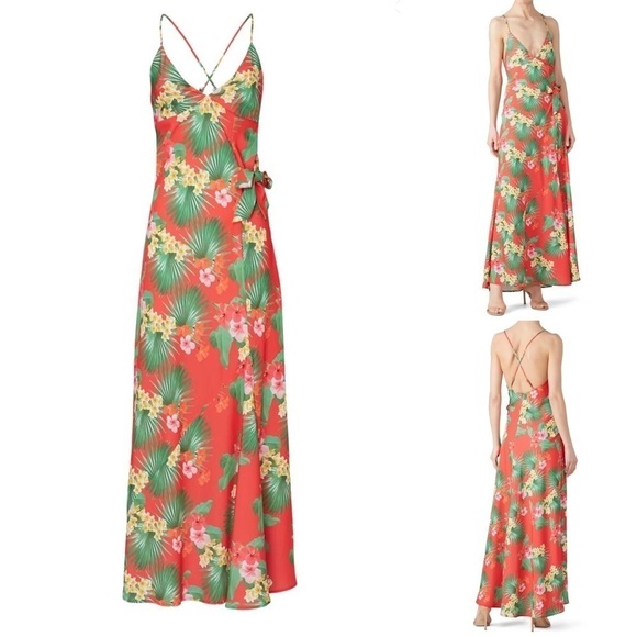 Viva Aviva Dress Ixora Hawaiian Slip Maxi Floral Dress 0 - Picture 1 of 7